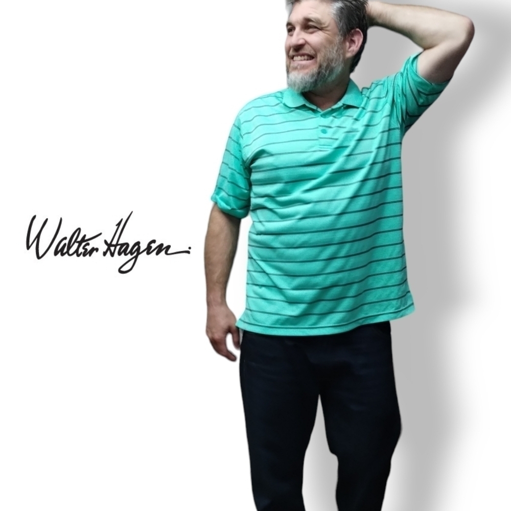 2/$35 Walter Hagen Men's Textured Golf Polo